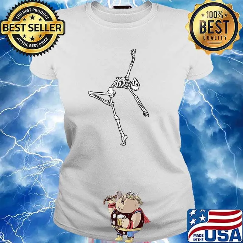 Dancing Skeleton Halloween Gothic Punk T-Shirt Ladies tee