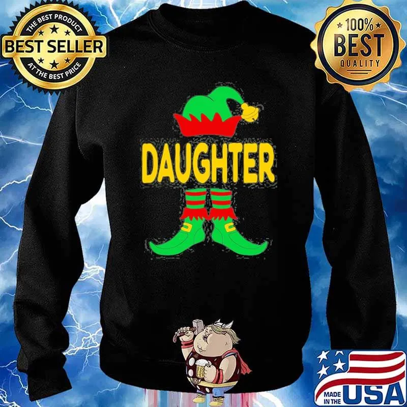 Daughter Elf Christmas Family Matching Pajama Shirt Sweater