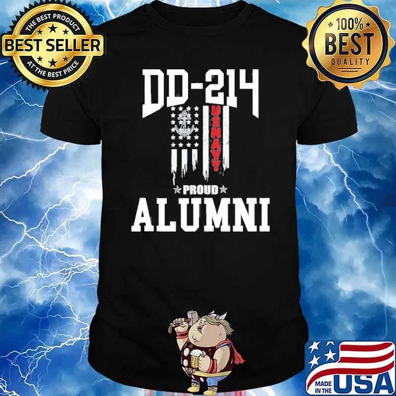 Dd 214 Alumni Us Military Veteran Navy Vintage Us Flag Shirt