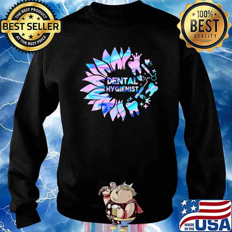 Dental Hygienist Sunflower Hologram Shirt Sweater