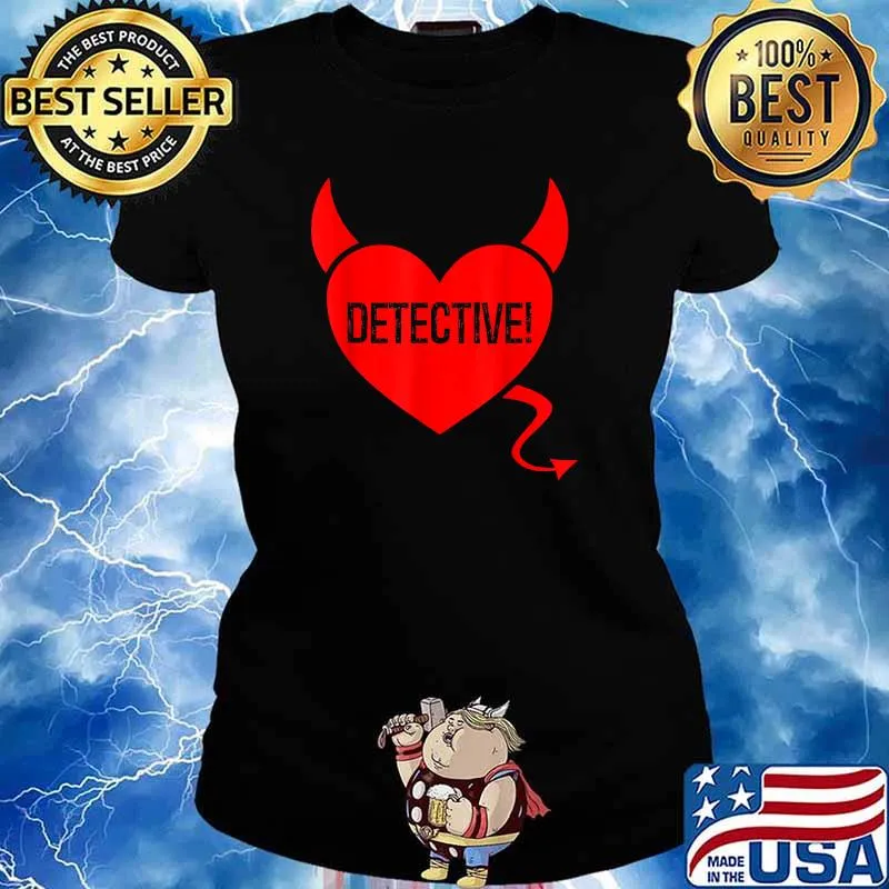 Detective Devil Tail Heart T-Shirt Ladies tee