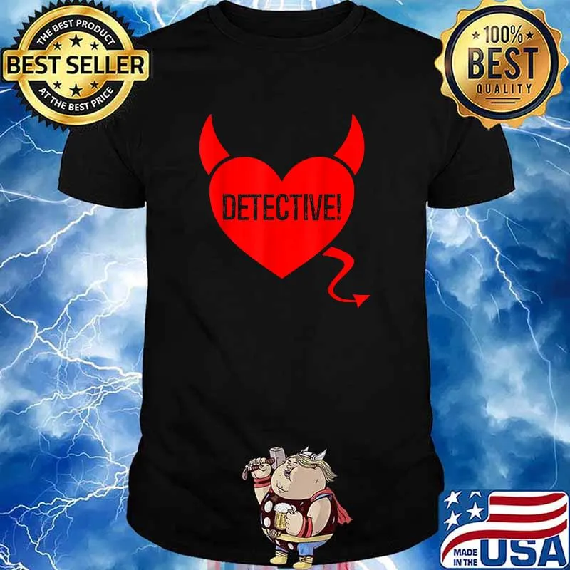 Detective Devil Tail Heart T-Shirt