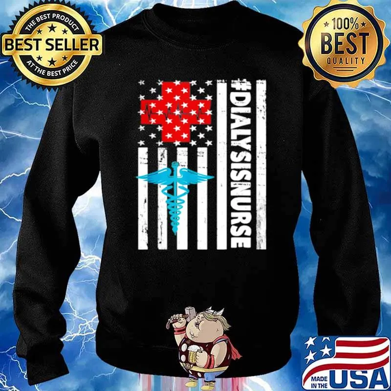 Dialysis Nurse 2021 Flag s Sweater