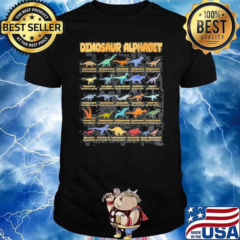 Dinosaur Alphabet Types Of Dinosaurs Dino Identification Shirt