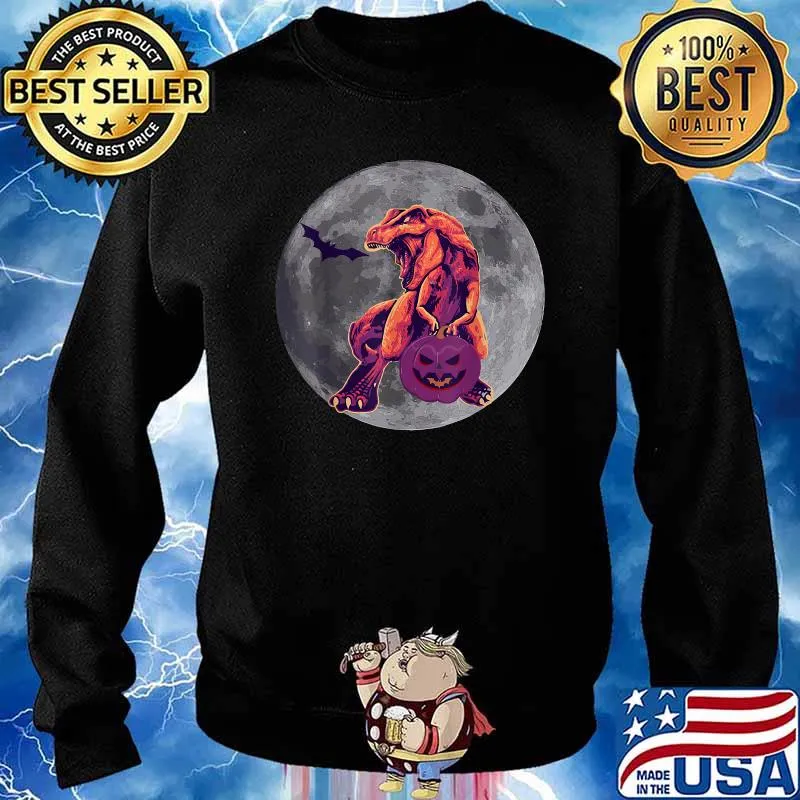 Dinosaur T-rex Mummy Pumpkin Halloween Kids T-Shirt Sweater