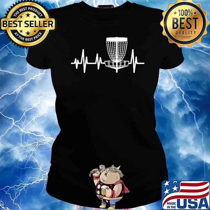 Disc Golf Heartbeat Frisbee Shirt Ladies tee
