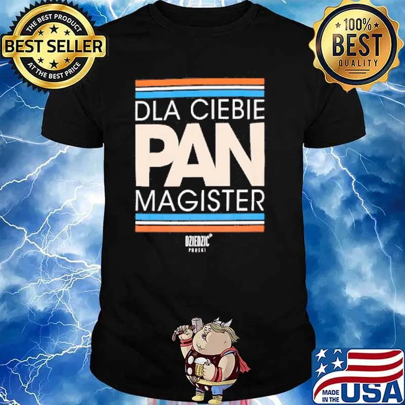 Dla Ciebie Pan Magister Czarna Koszulka Męska Shirt