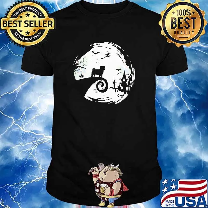 Dog And Moon Halloween Grapics Shirt