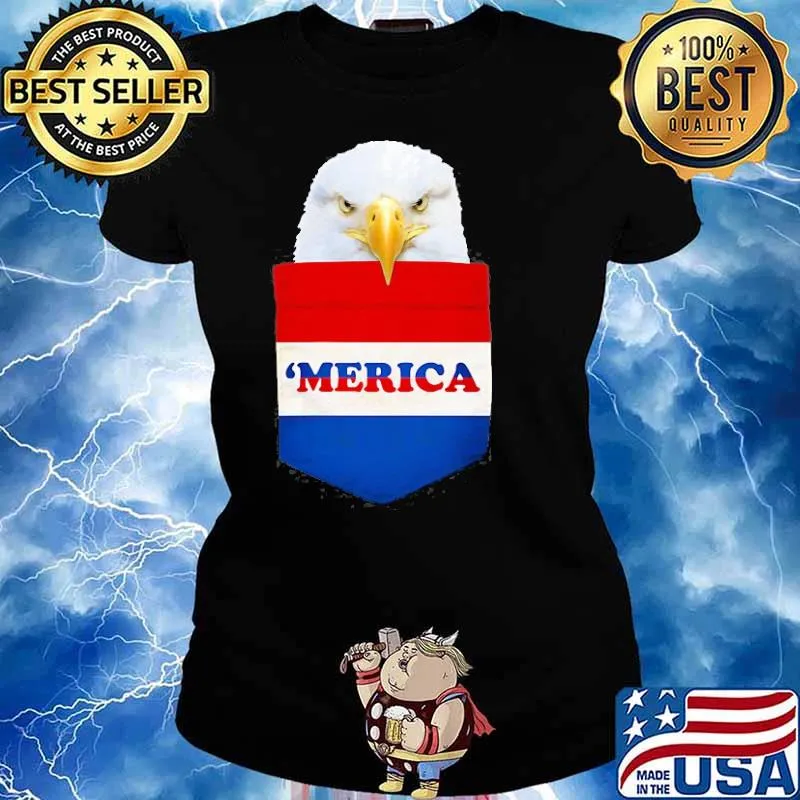 Eagle In My Your Pocket Red White Blue Merica Shirt Ladies tee