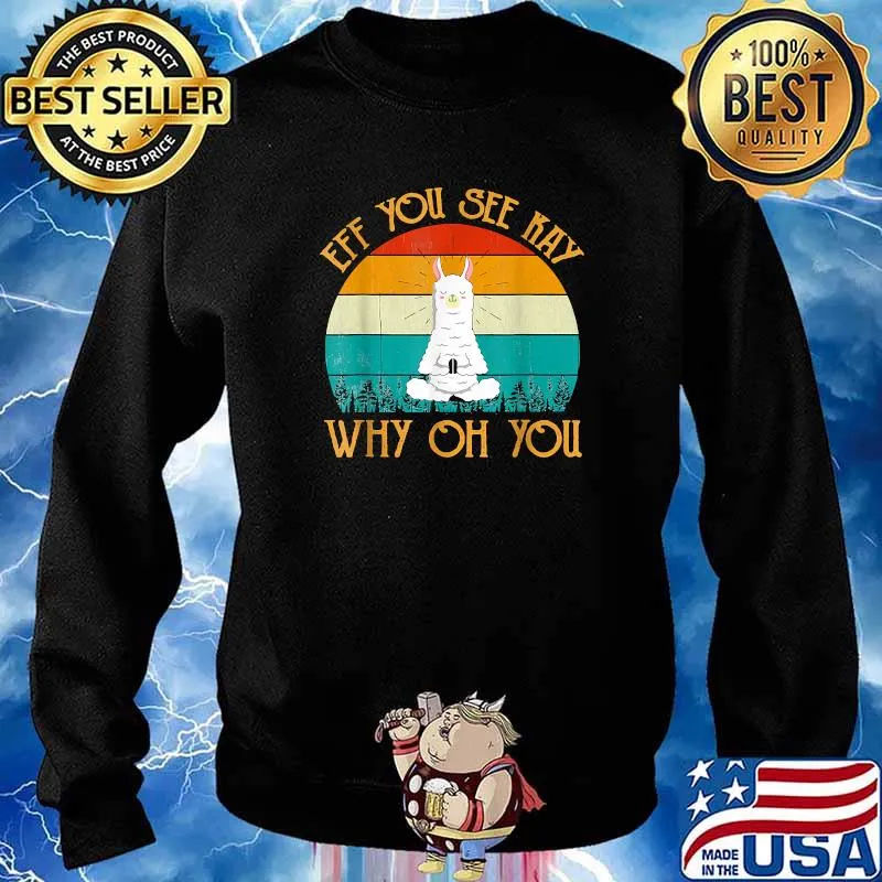EFF You See Kay Why Oh You Llama Yoga Vintage Meditation Gym T-Shirt Sweater