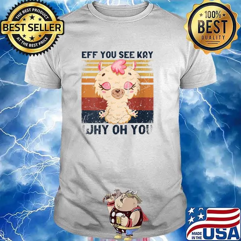 Eff You See Kay Why Oh You Vintage Llama Yoga V- T-Shirt