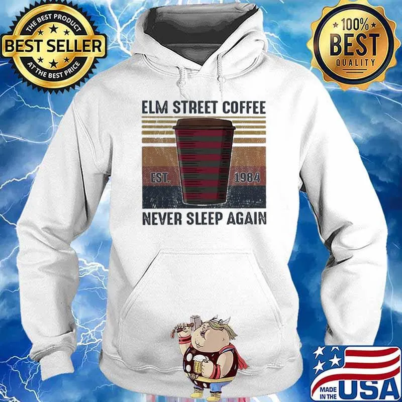 Elm Street Coffee Est 1984 Never Sleep Again Freddy Krueger vintage s Hoodie