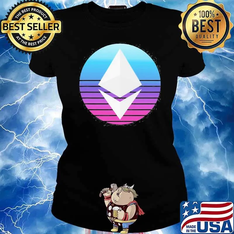 Ethereum Eth Logo Crypto Modern Blue Trader Cryptocurrency Shirt Ladies tee