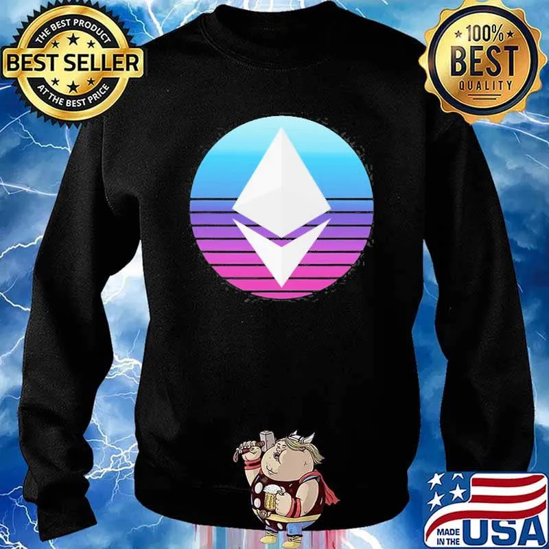Ethereum Eth Logo Crypto Modern Blue Trader Cryptocurrency Shirt Sweater