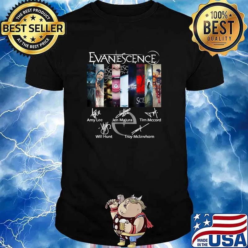 Evanescences Amy lee Jen Majura Tim Mccord Will Hunt Troy Mclawhorn Signatures Band Music Legend T-Shirt