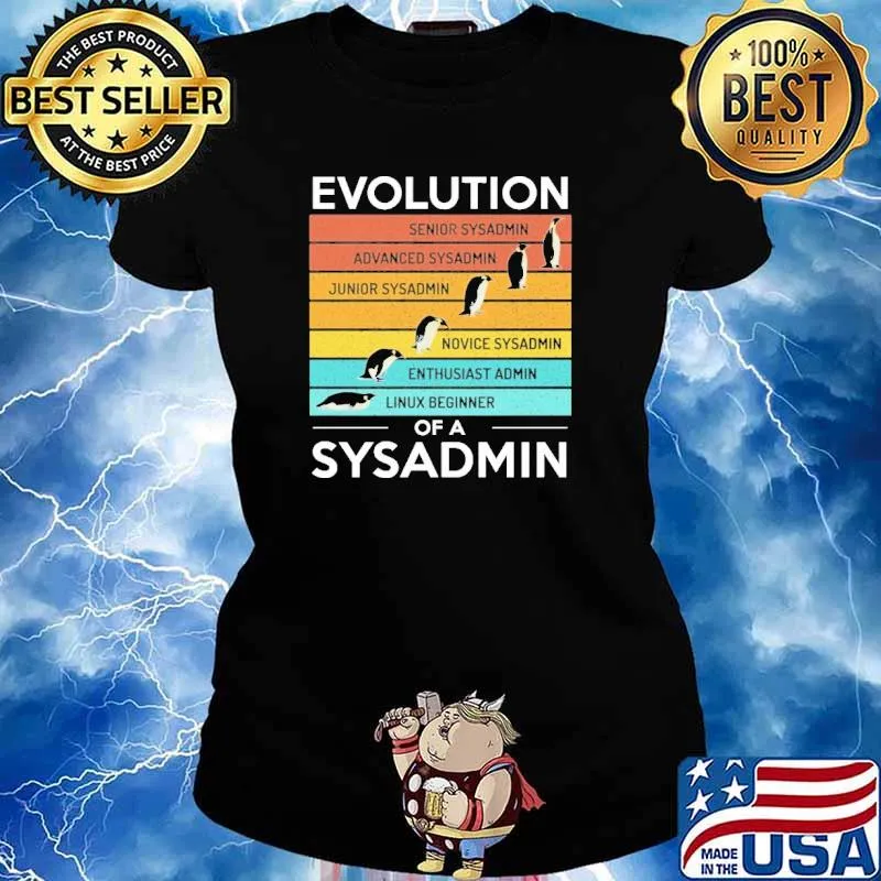 Evolution Of A Sysadmin Penguin Shirt Ladies tee
