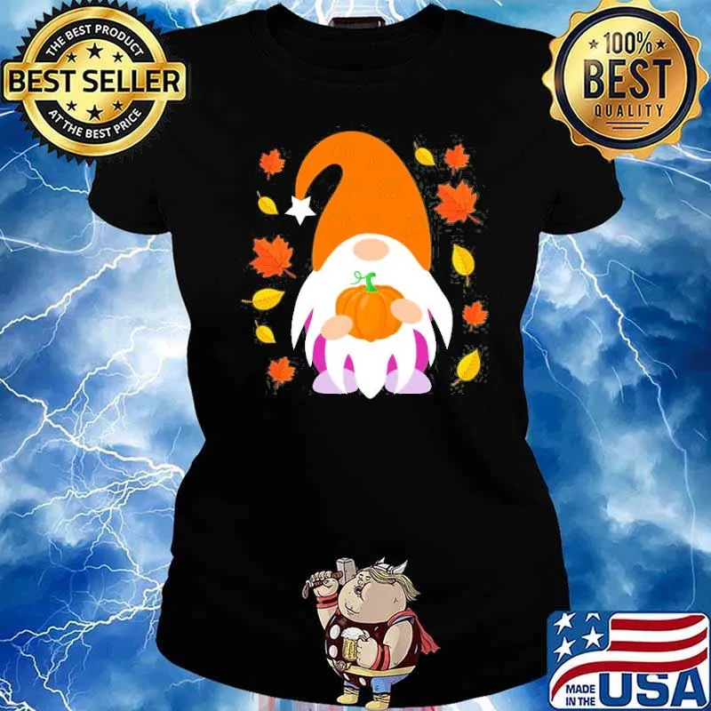Fall Gnome Autumn Leaves Thanksgiving Shirt Ladies tee