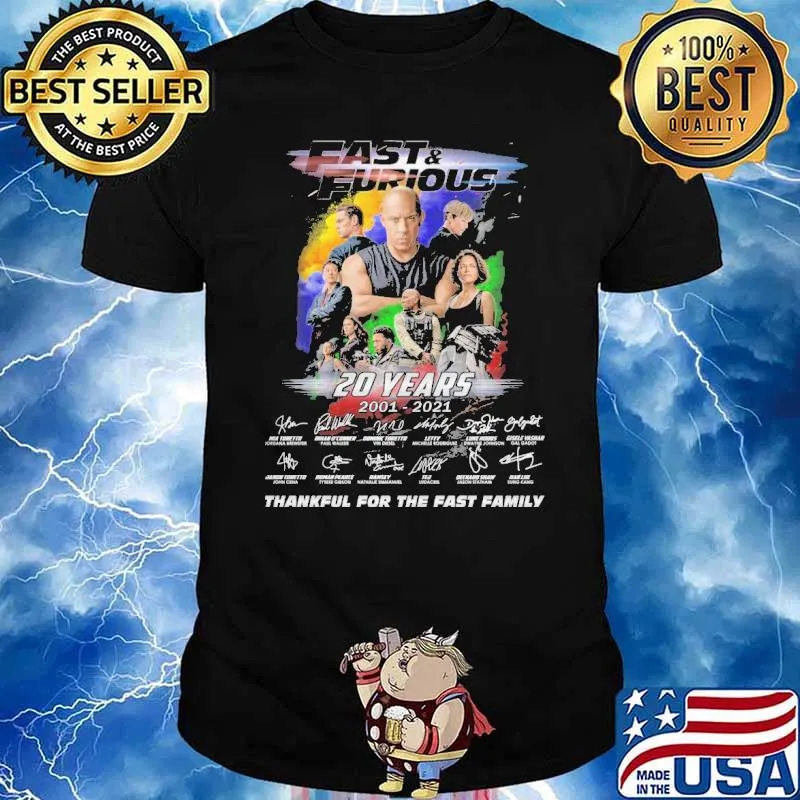 Fast and Furious 2001-2021 20 years thankful for the fast family signatures shirt