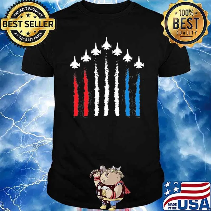 Fighter Jets Red White Blue 4Th July American Flag Shirt