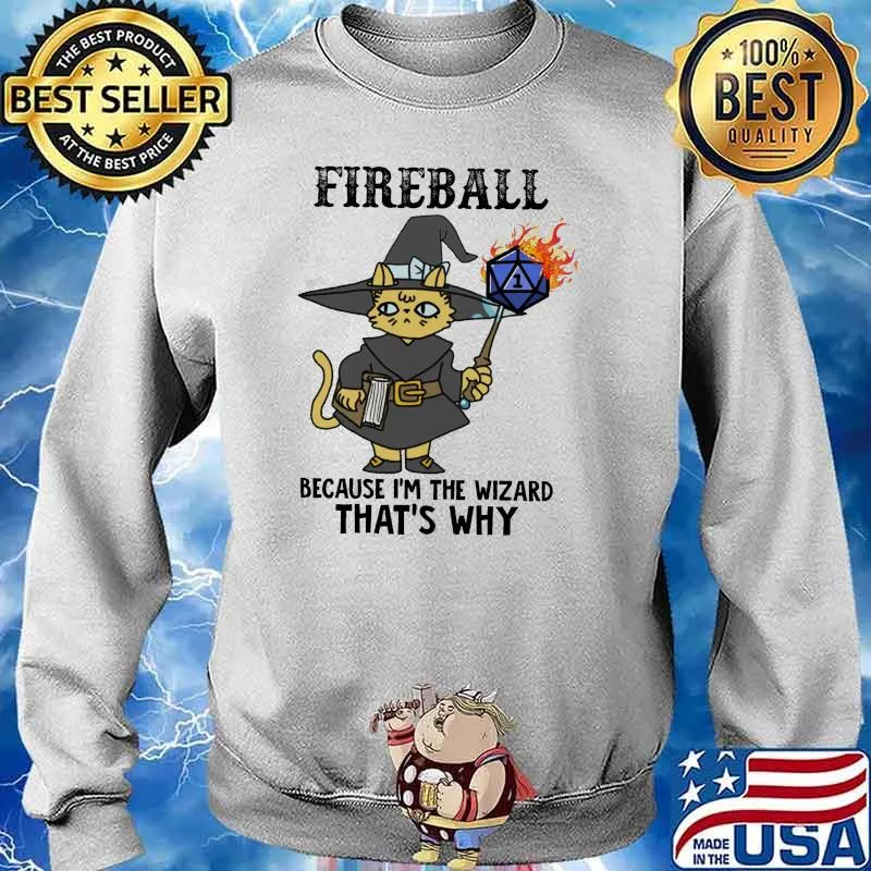Fireball because im the wizard thats why cat s Sweater