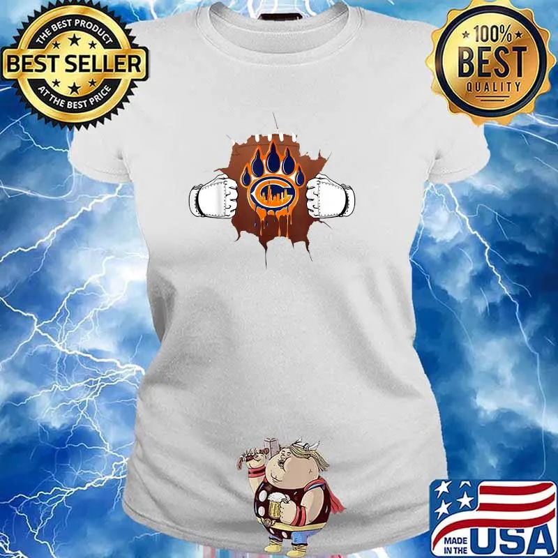 Foot Paw Bear Orange Chicago Gifts T-Shirt Ladies tee