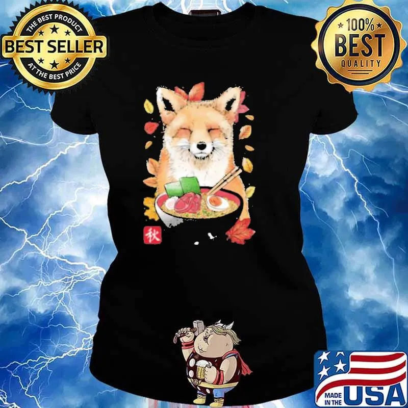 Fox Leaves And Ramen Shirt Ladies tee