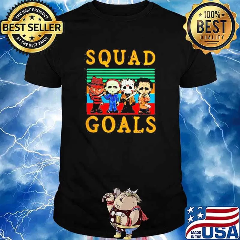 Freddy Krueger Michael Myers Jason Voorhees Leatherface squad goals retro shirt