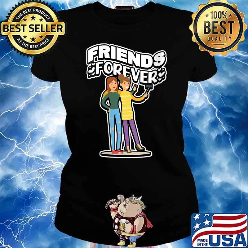 Friends Forever Matching BFF Heart T-Shirt Ladies tee