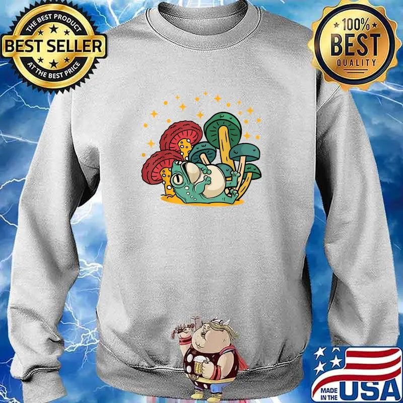 Frog Mushroom Hat Cottagecore Cosplay T-Shirt Sweater