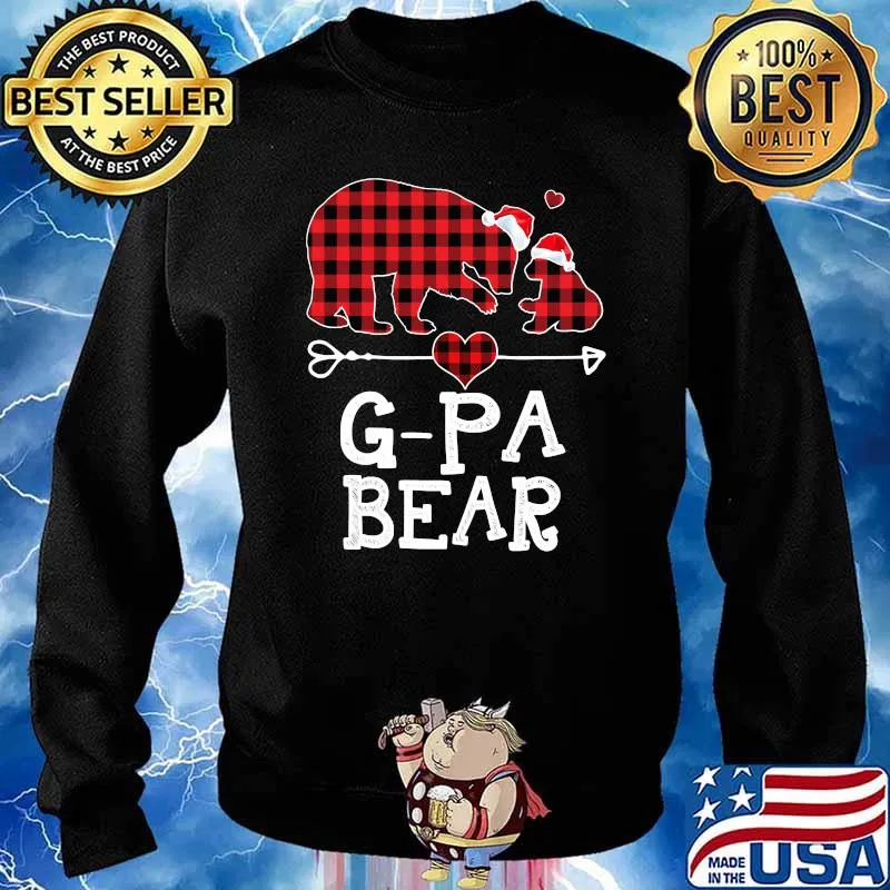 G-Pa Bear Christmas Pajama Red Plaid Buffalo Family T-Shirt Sweater