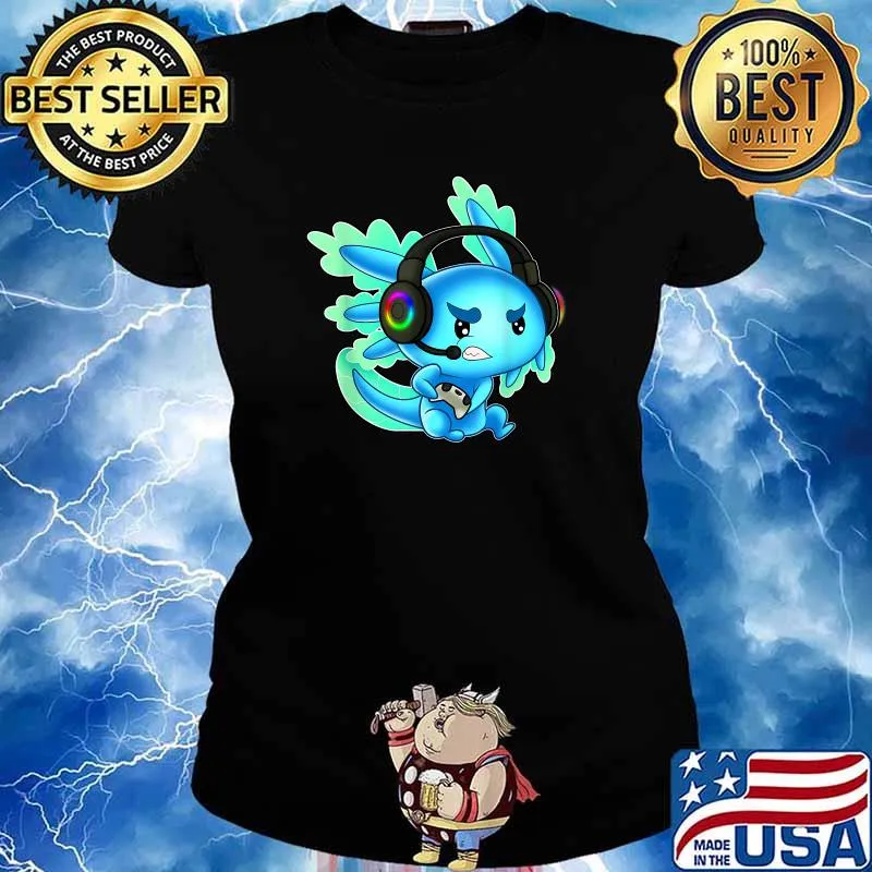 Gaming Axolotl Ambystoma Mexicanum Mexican Walking Fish T-Shirt Ladies tee
