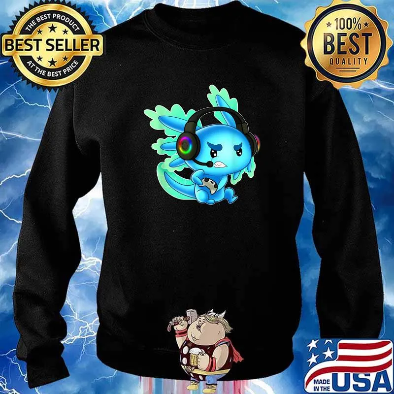 Gaming Axolotl Ambystoma Mexicanum Mexican Walking Fish T-Shirt Sweater