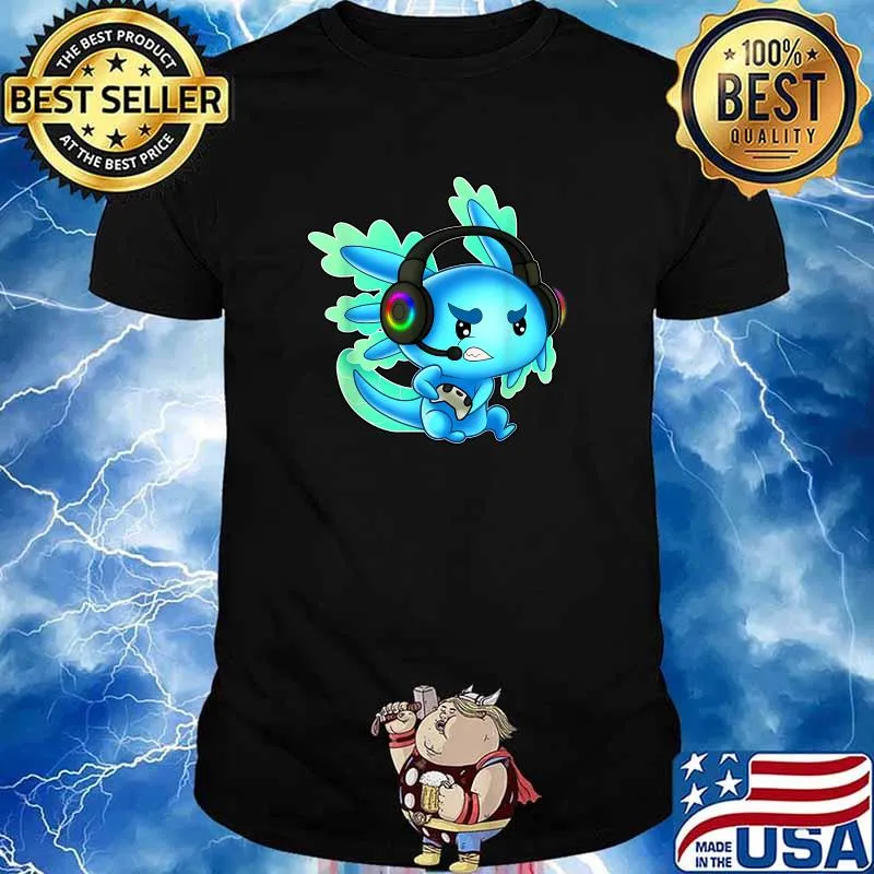 Gaming Axolotl Ambystoma Mexicanum Mexican Walking Fish T-Shirt
