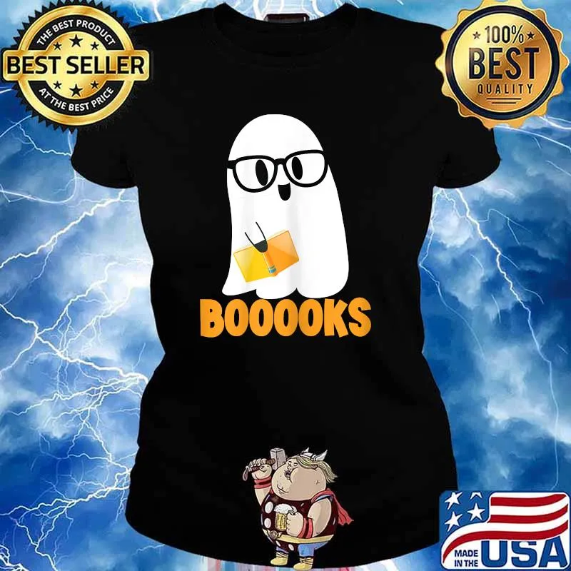 Ghost Booooks Halloween Boo T-Shirt Ladies tee
