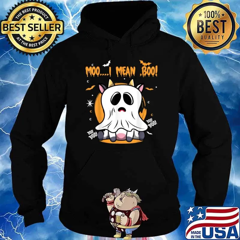 Ghost Cow Moo I Mean Boo Halloween Shirt Hoodie