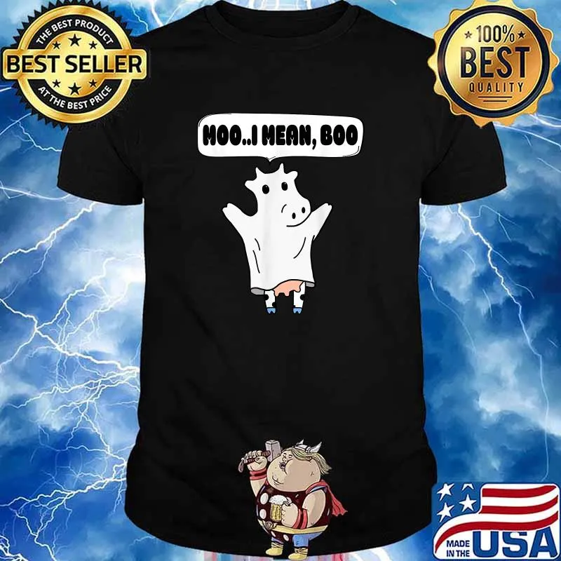 Ghost Cow Moo I Mean Boo Halloween T-Shirt