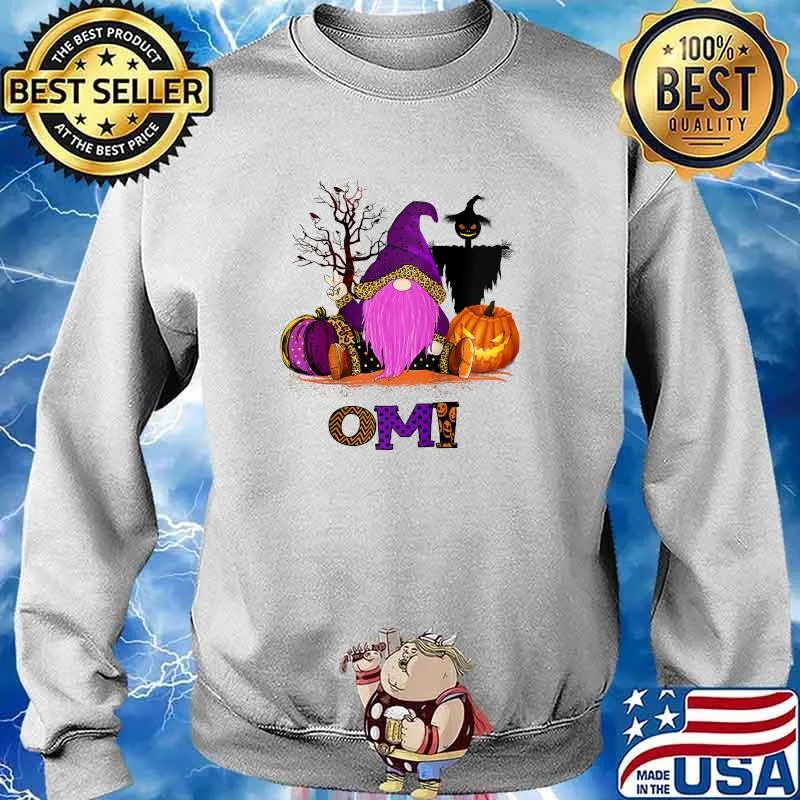 Gnome pumpkin spooky witch Omi Halloween T-Shirt Sweater