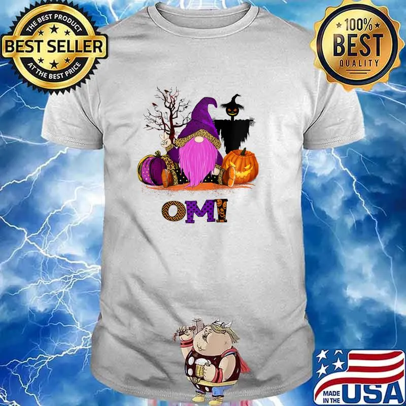 Gnome pumpkin spooky witch Omi Halloween T-Shirt