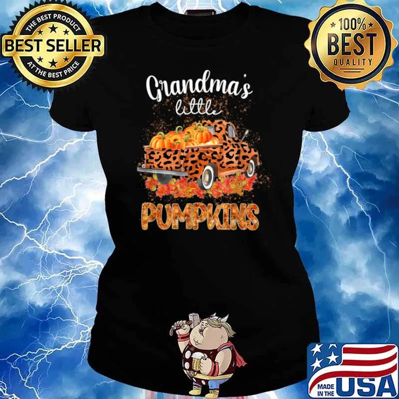 Grandma’s Little Pumpkins Autumn Truck Pumpkin Thanksgiving Shirt Ladies tee