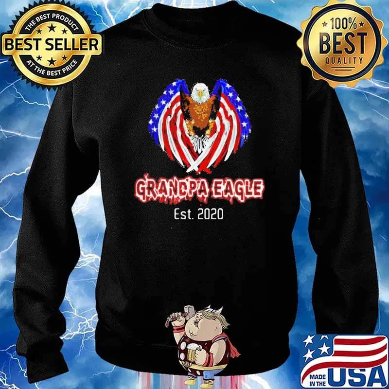 Grandpa Eagle Est. 2020 American Flag Shirt Sweater