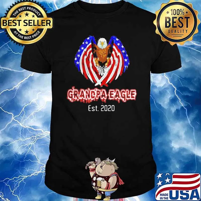 Grandpa Eagle Est. 2020 American Flag Shirt