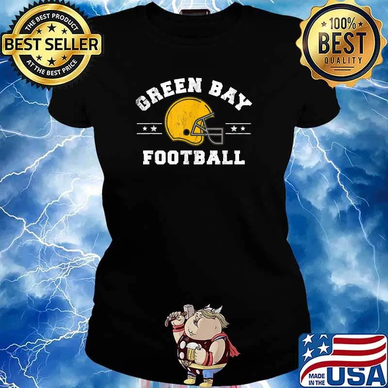 Green Bay Football Helmet T-Shirt Ladies tee