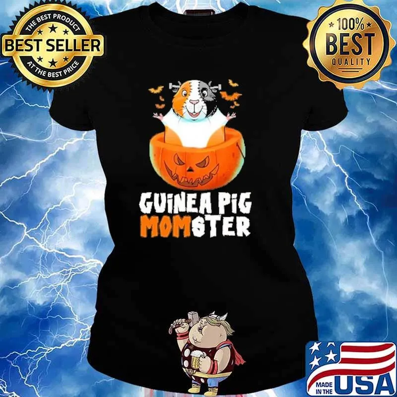 Guinea Pig Momster Pumpkin Halloween Shirt Ladies tee