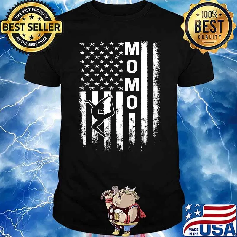 Gymnastics Momo American Flag Vintage Christmas Xmas T-Shirt