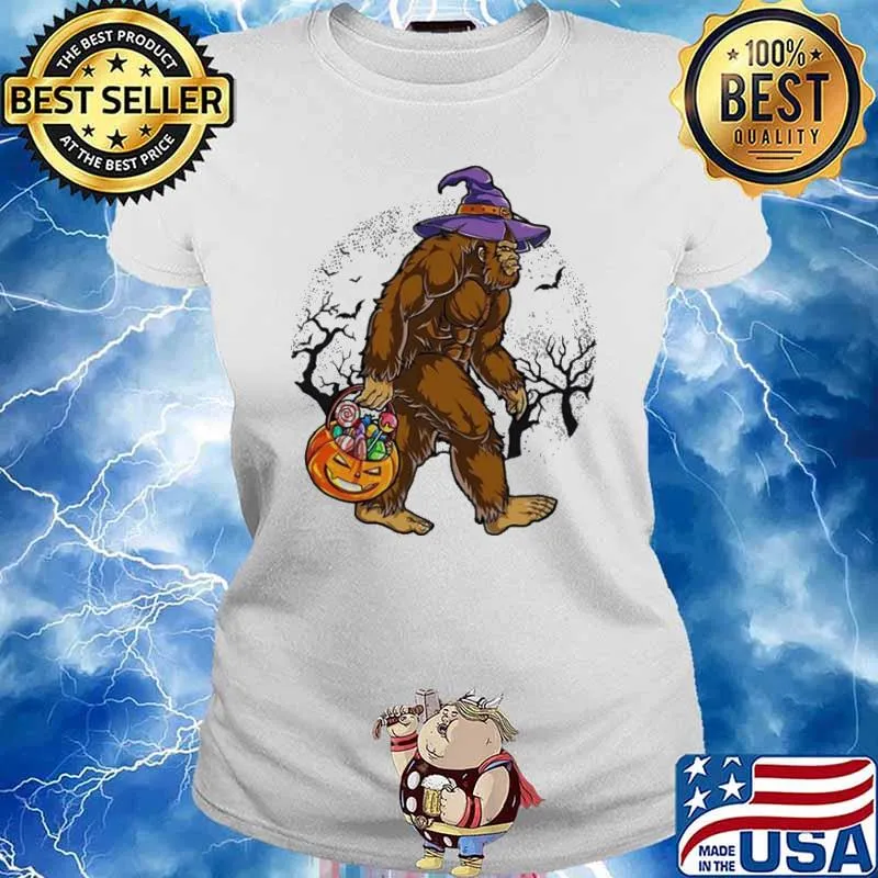 Halloween Big Foot Moon Shirt Ladies tee