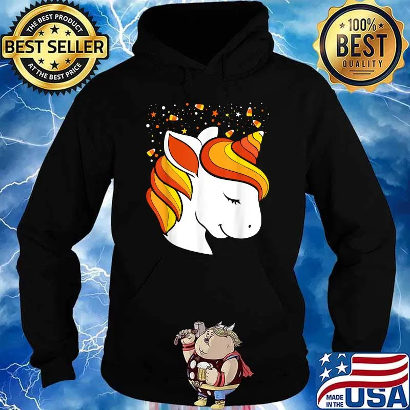 Halloween Cute Unicorn Candy Corn Girls Costume T-Shirt Hoodie