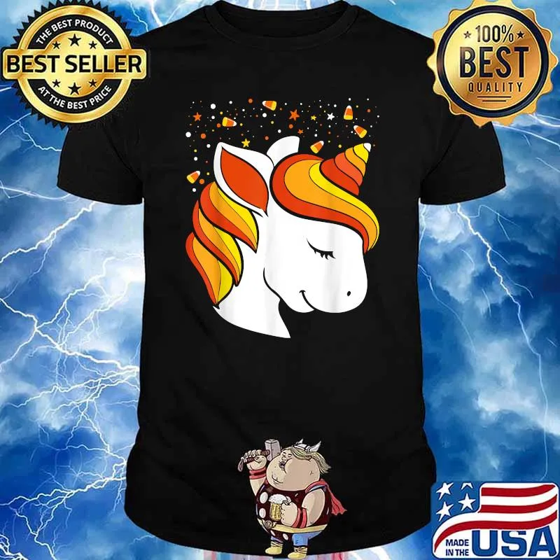 Halloween Cute Unicorn Candy Corn Girls Costume T-Shirt
