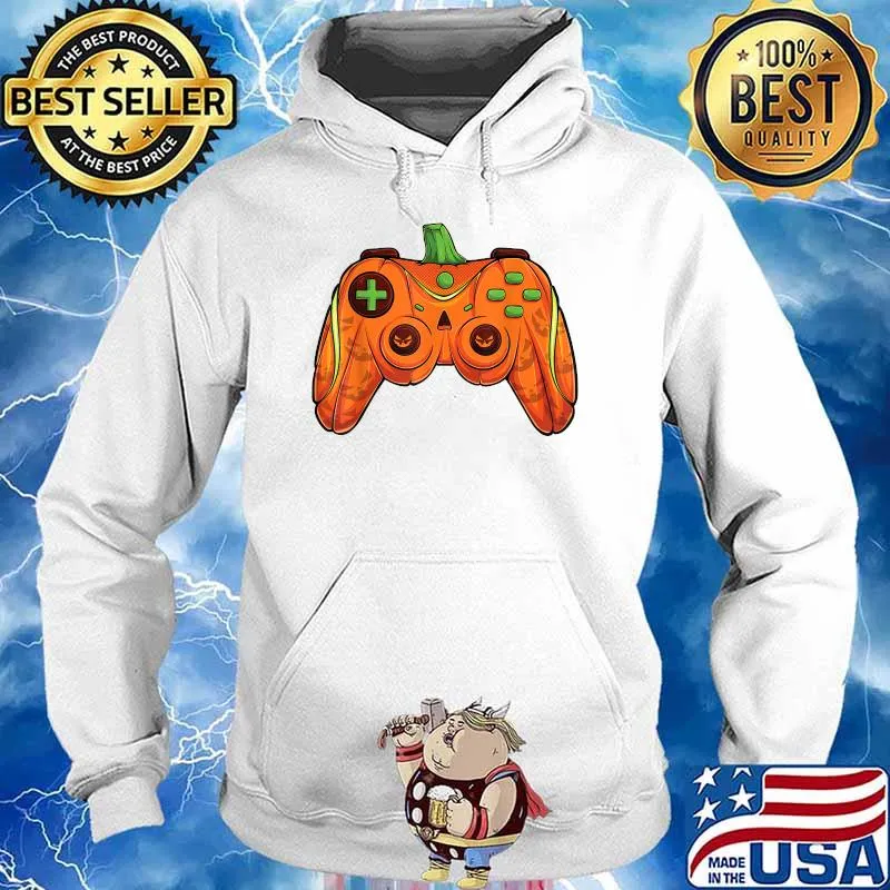 Halloween Gamer Pumpkin controller Video Gamer T-Shirt Hoodie