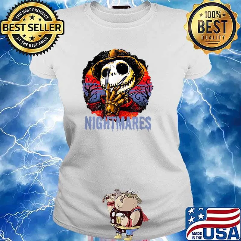 Halloween Nightmares Jack Skellington T-Shirt Ladies tee