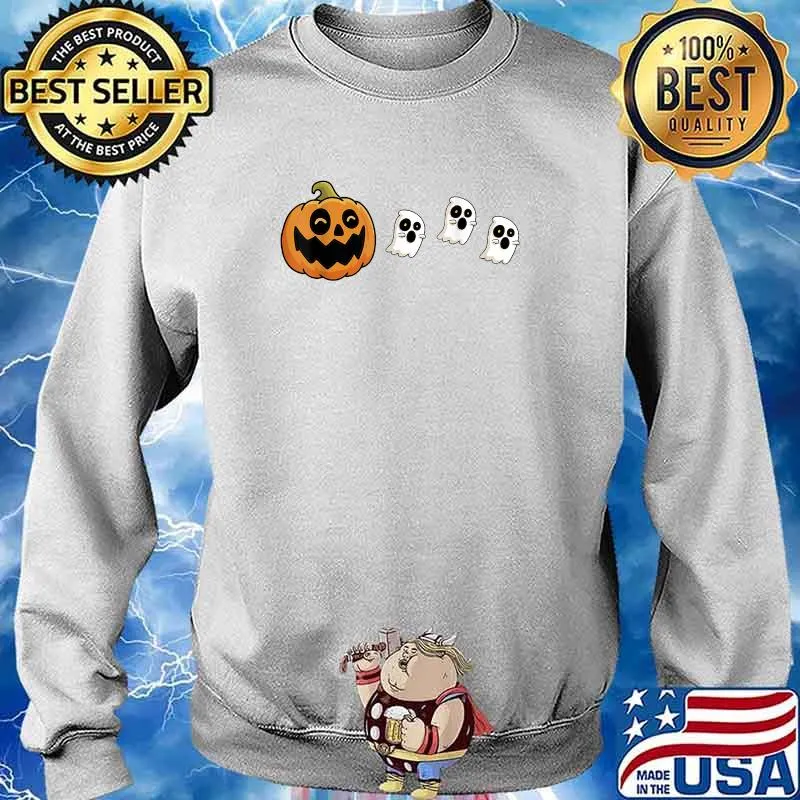 Halloween Pumpkin Eating Candy Corn Ghosts T-Shirt Sweater
